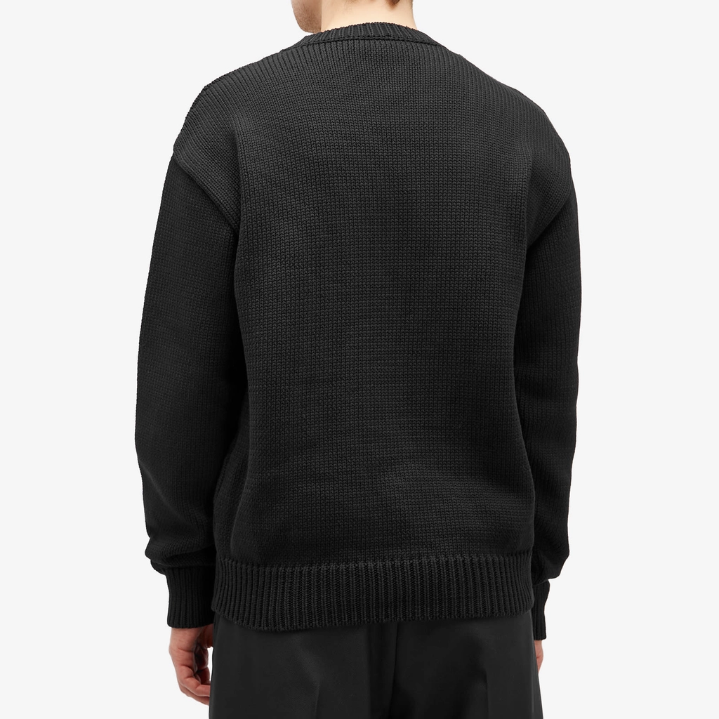 Off White Men's Big Bookish Chunky Crewneck Knit Black/White
